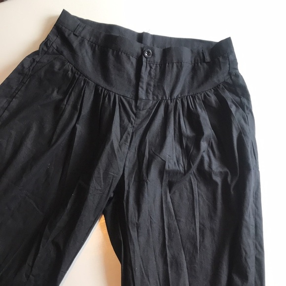 NWOT Black wide leg linen zip pants size 5XL casual neutral basic essential - Picture 1 of 16